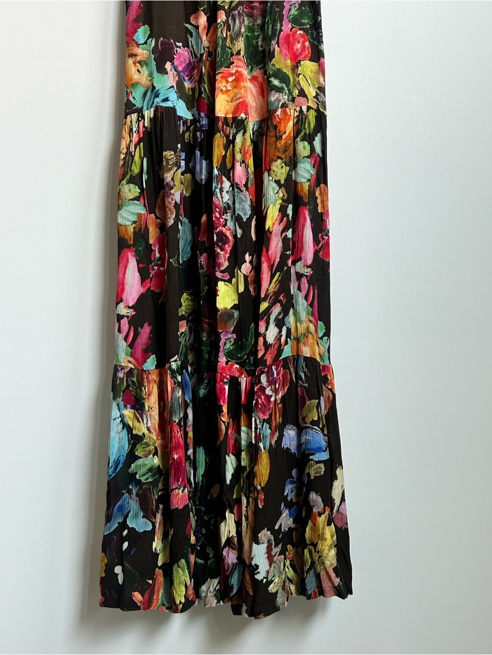 New Soft Surroundings Rosalie Maxi Dress Floral Watercolor Gauze SP Resort Boho - Picture 6 of 16